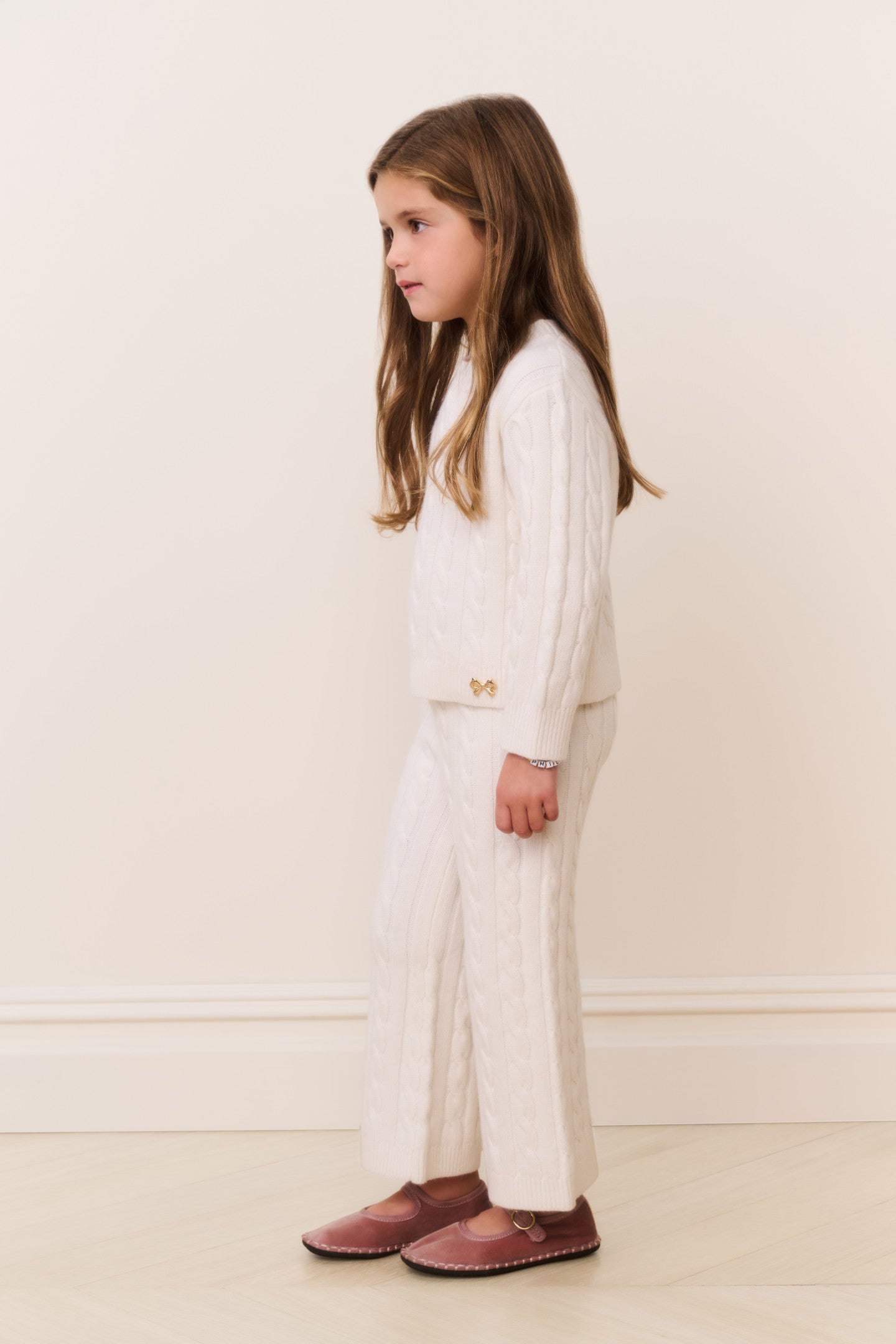 Little Girls Sallie Cable Knit Pullover | Loveshackfancy online