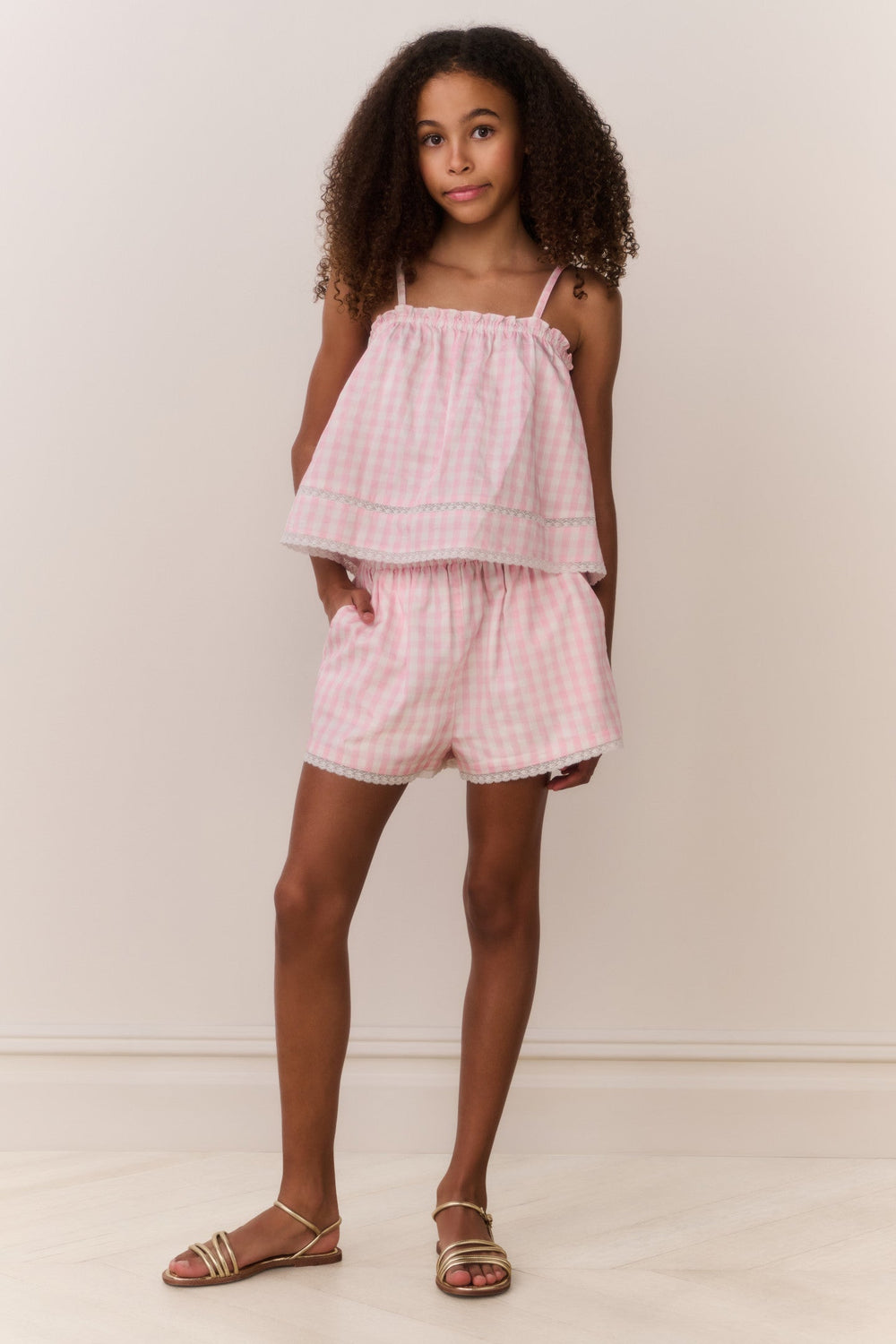 Tween Fiorella Gingham Top | Loveshackfancy on sale