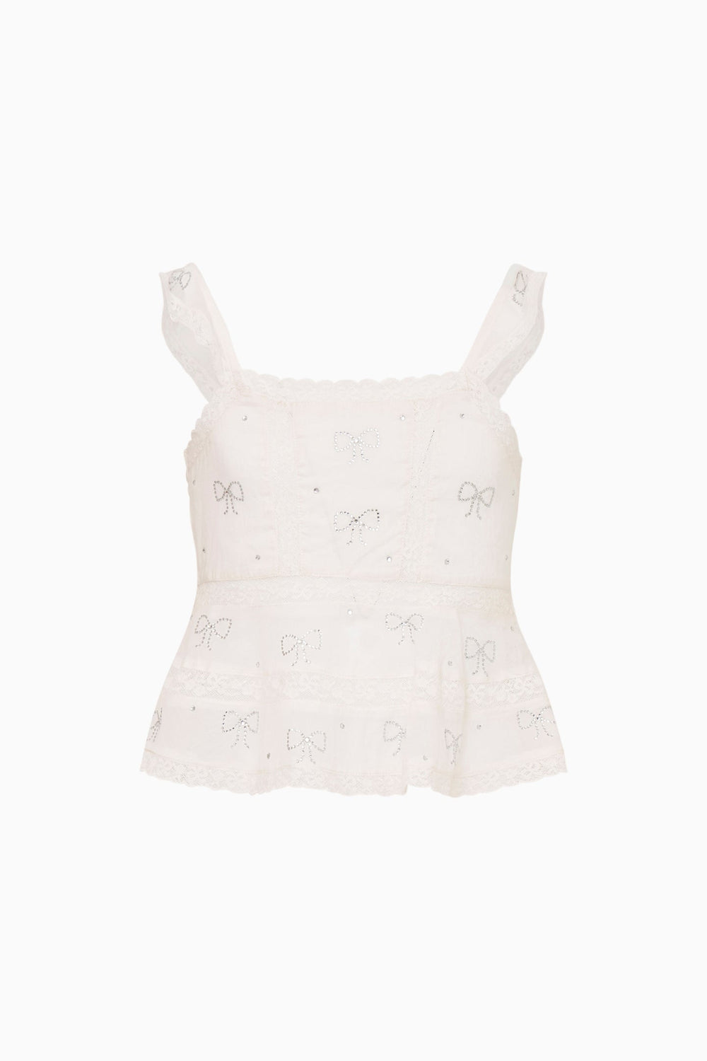 Tween Melsy Crystal Bow Cotton Top | Loveshackfancy on sale