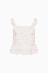 Tween Melsy Crystal Bow Cotton Top | Loveshackfancy on sale