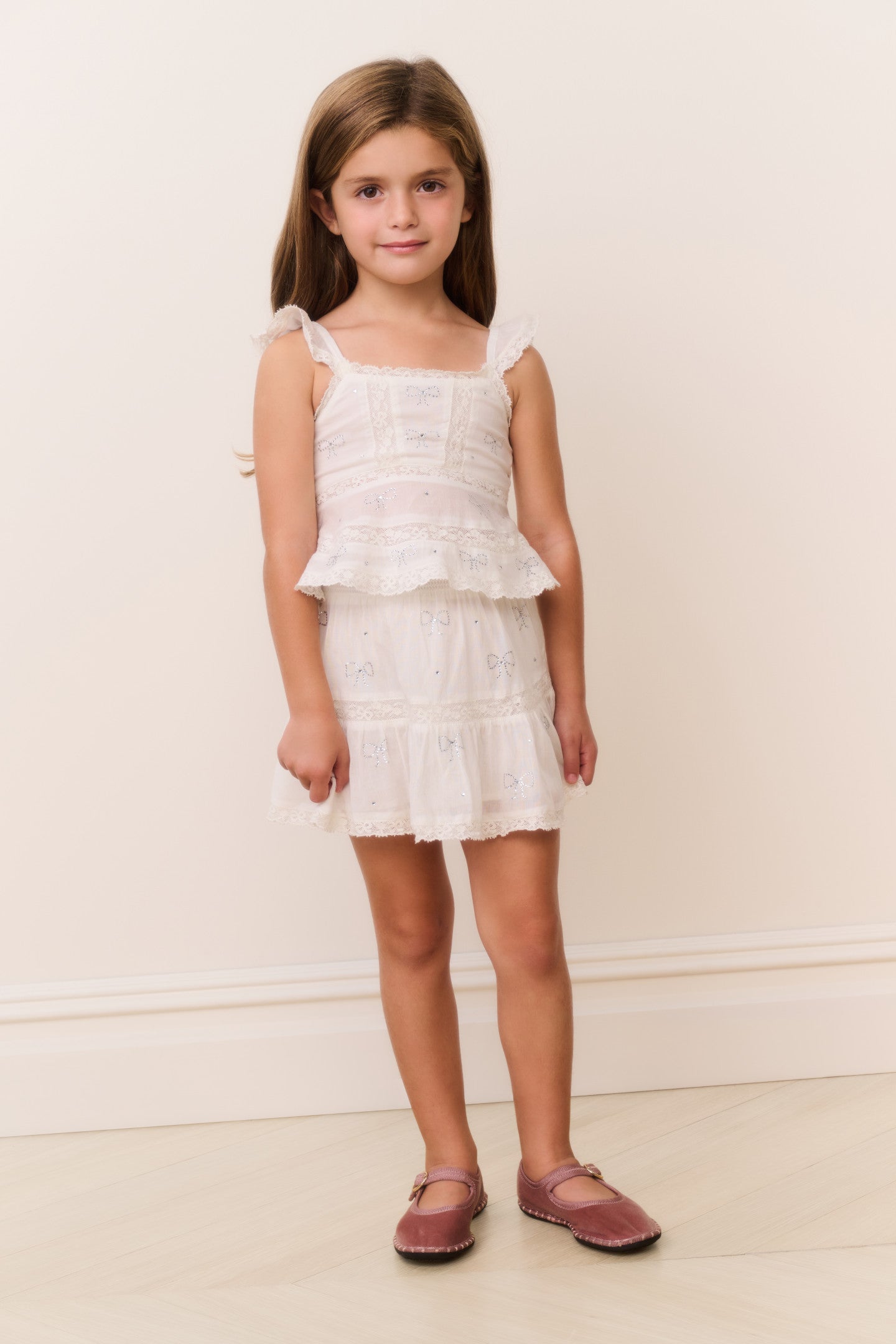 Little Girls Melsy Crystal Bow Cotton Top | Loveshackfancy discount
