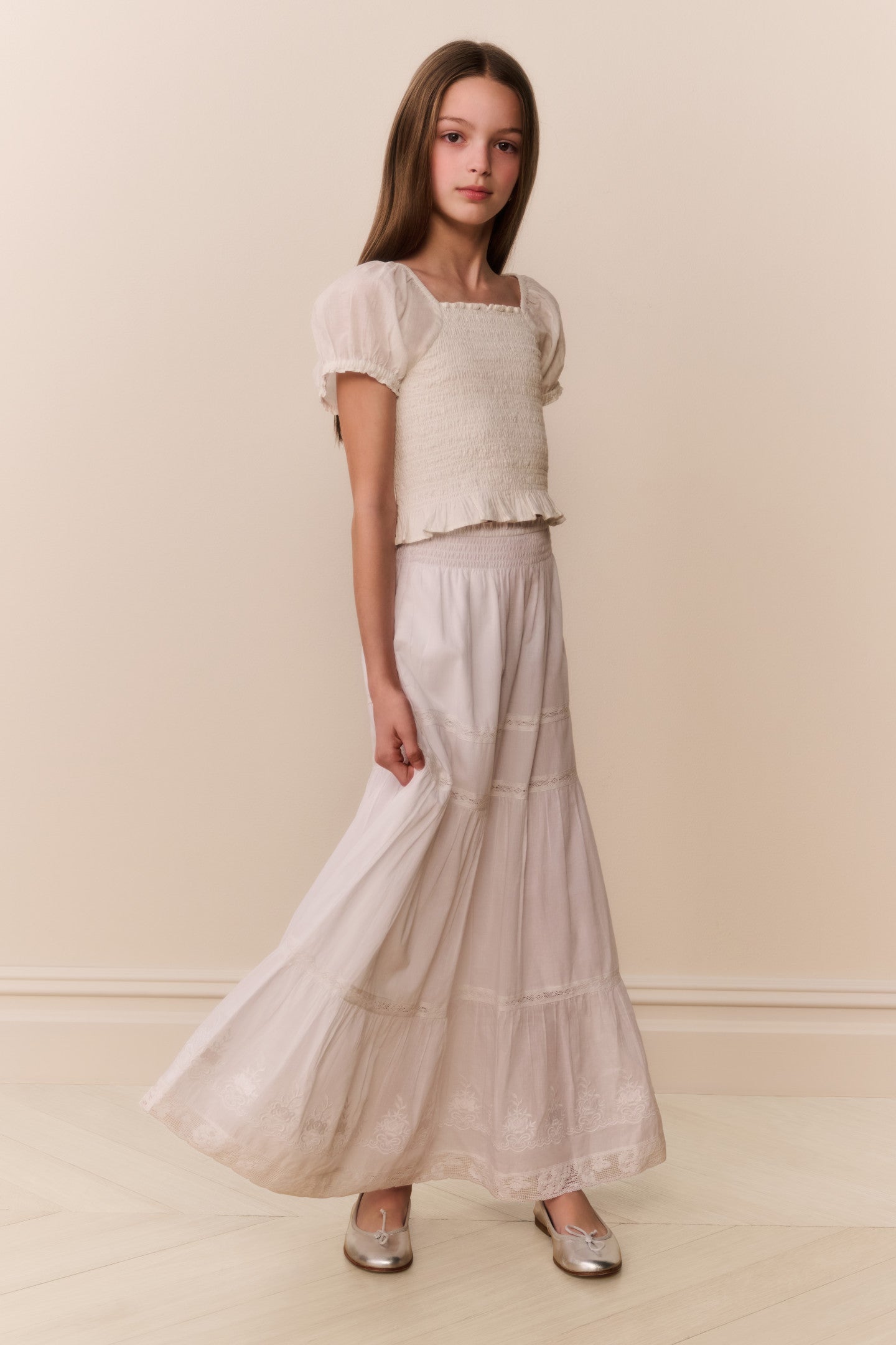 Tween Cotton Tiered Sampaio Maxi Skirt | Loveshackfancy outlet