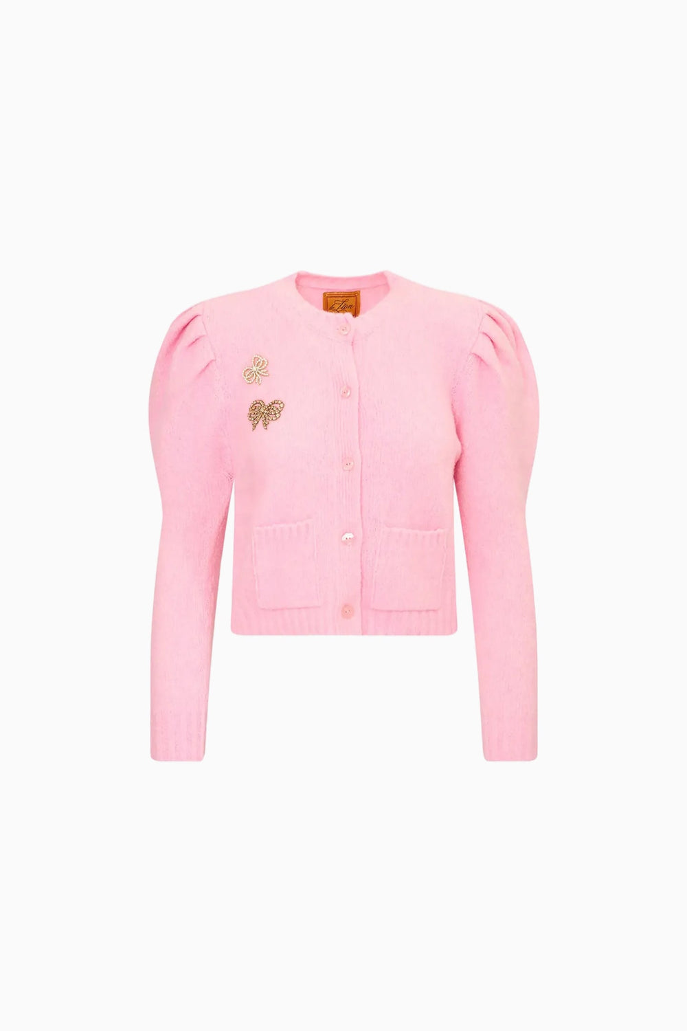 Le Lion Girls Puff Sleeve Laurita Bow Cardigan | Loveshackfancy for sale