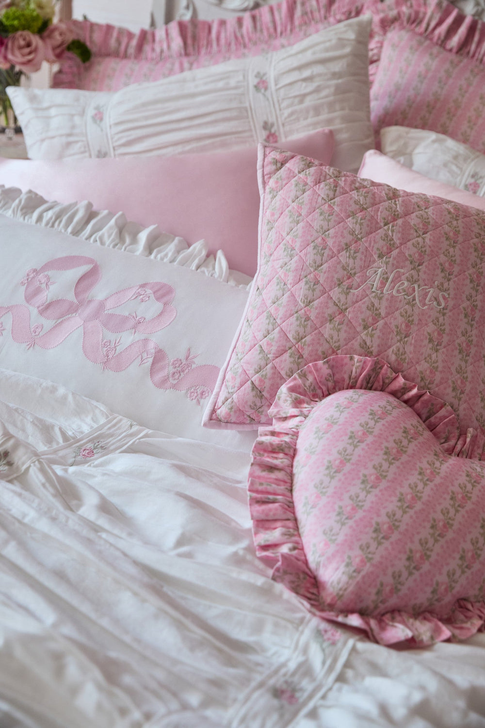 Forever In Love Quilted Pillow | Loveshackfancy for sale