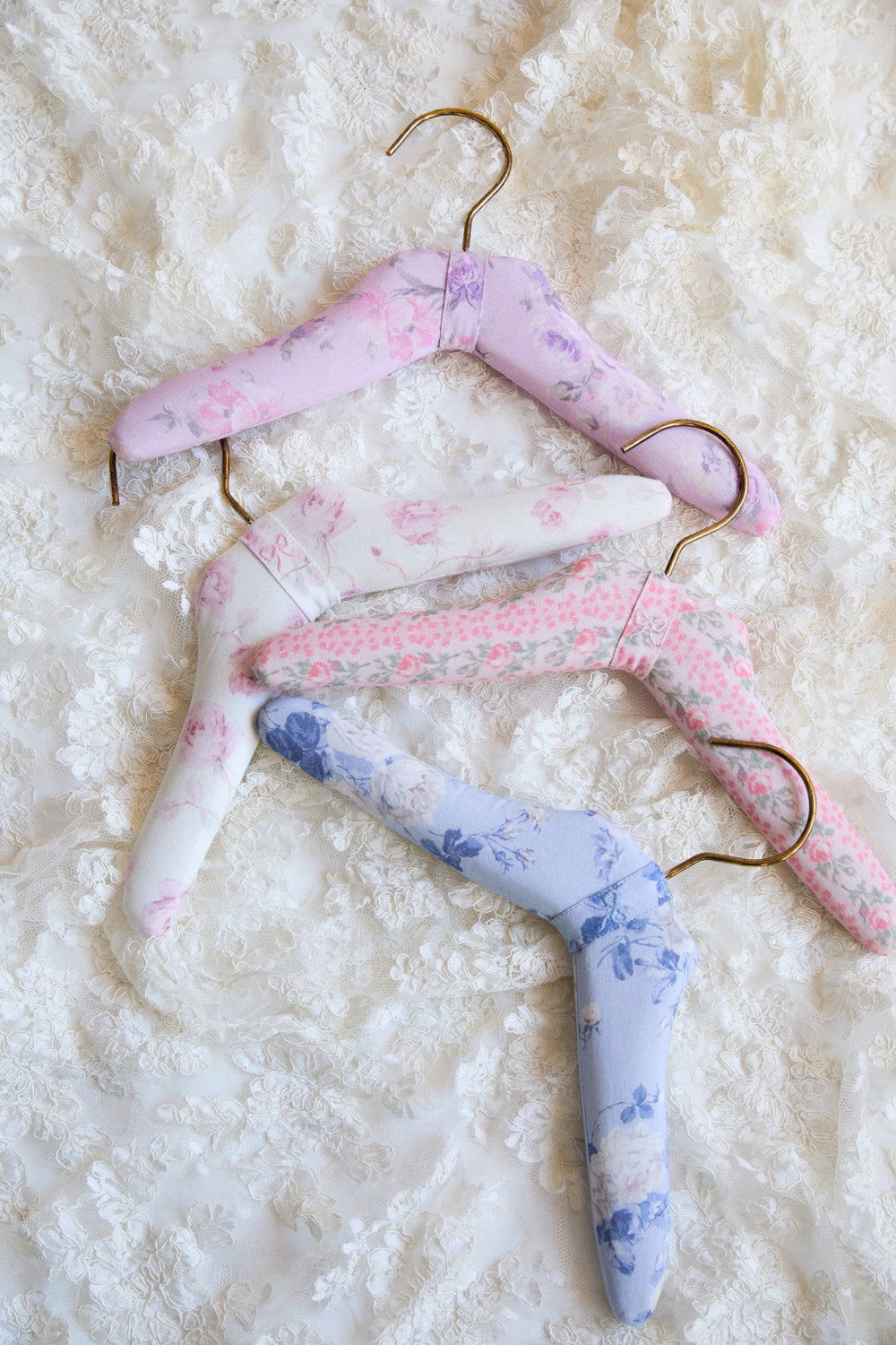 Heirloom Print Fabric Kids Hangers - Set Of 4 | Loveshackfancy on sale