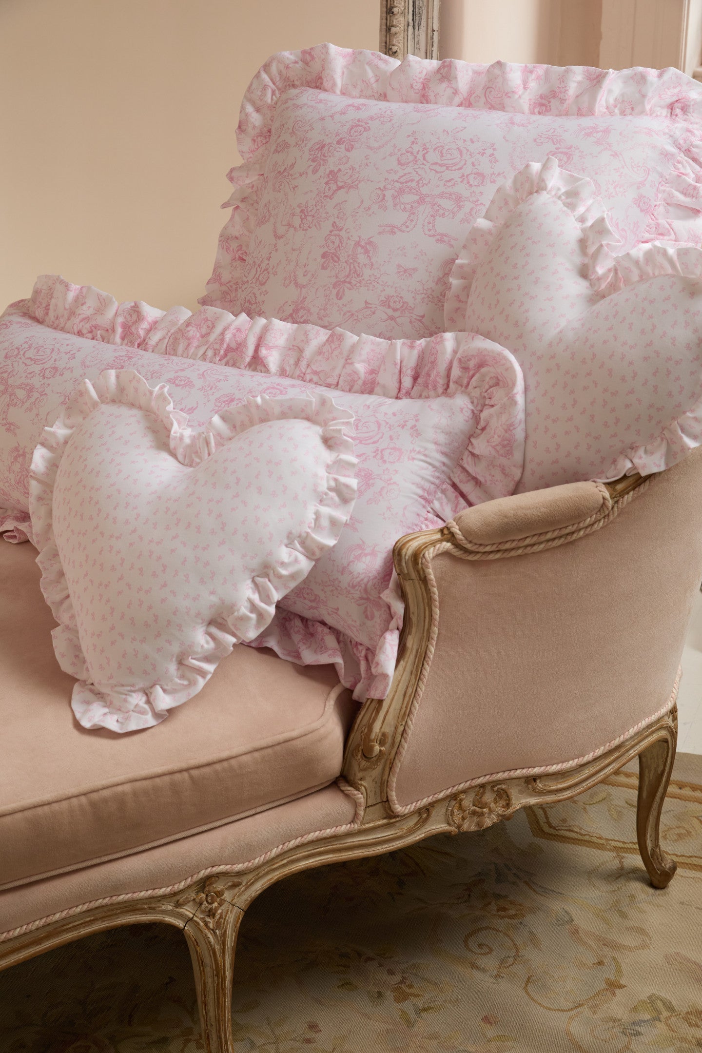Lumbar Toile Print Ruffle Pillow | Loveshackfancy US