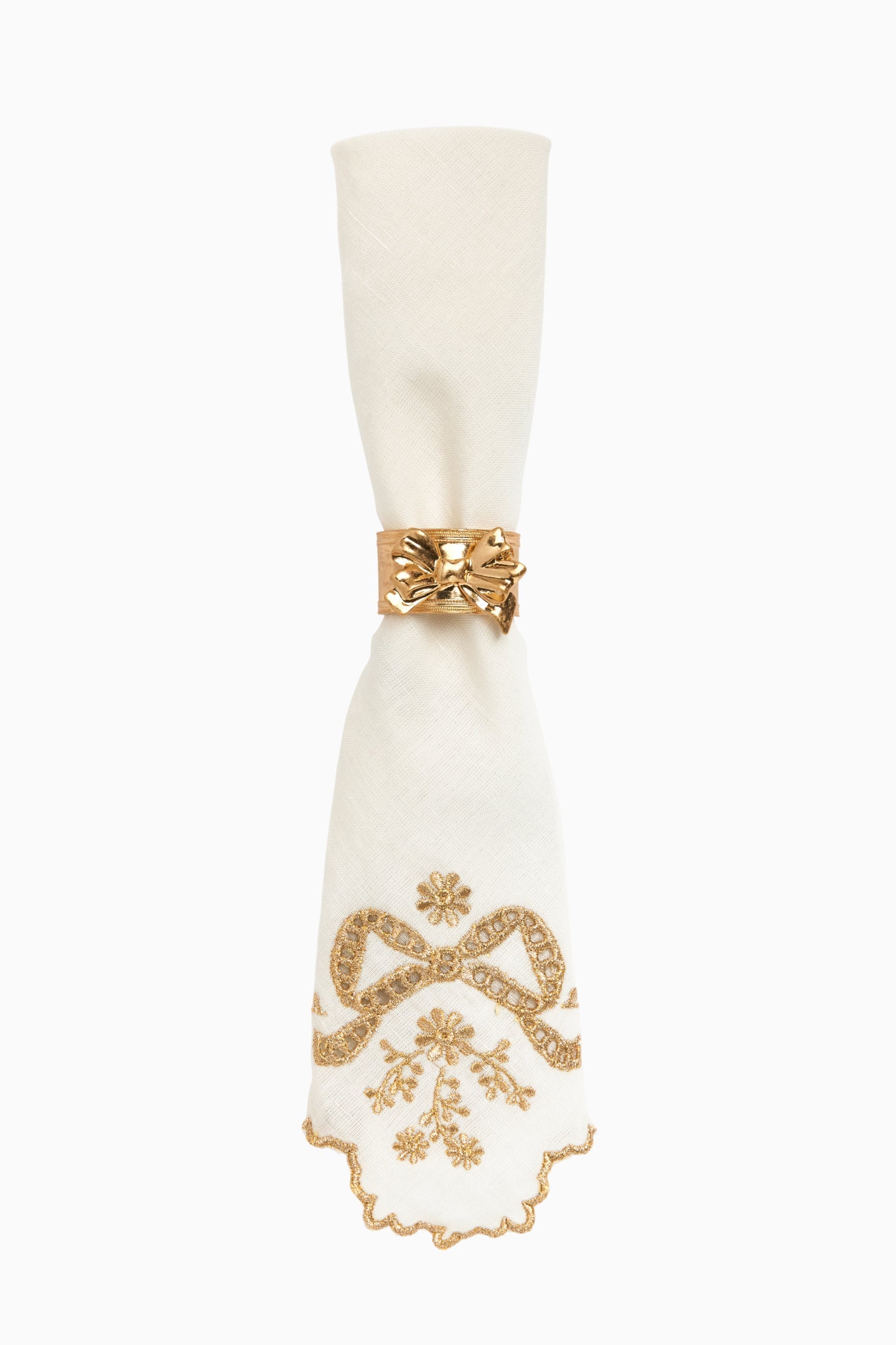 Heirloom Gold Bow Napkin Ring Set - Set Of 4 | Loveshackfancy discount