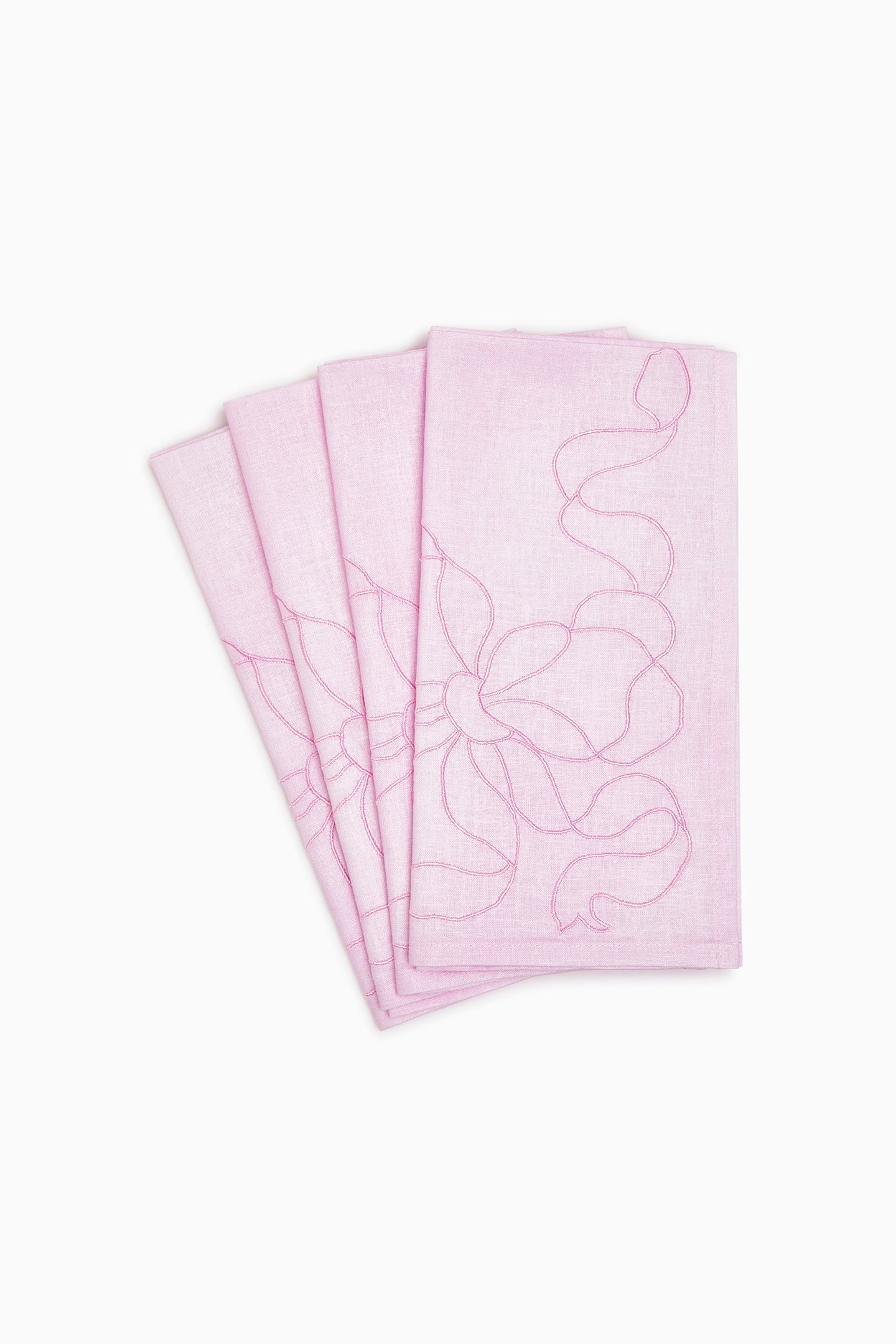 Embroidered Linen Bow Napkins - Set of 4 | Loveshackfancy for sale