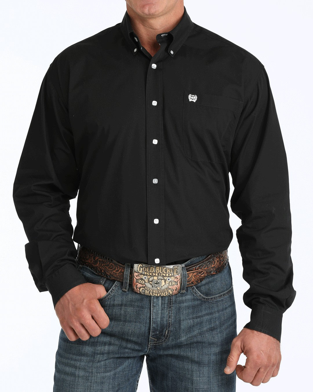 Cinch Solid Classic Fit Button-Down Western Shirt