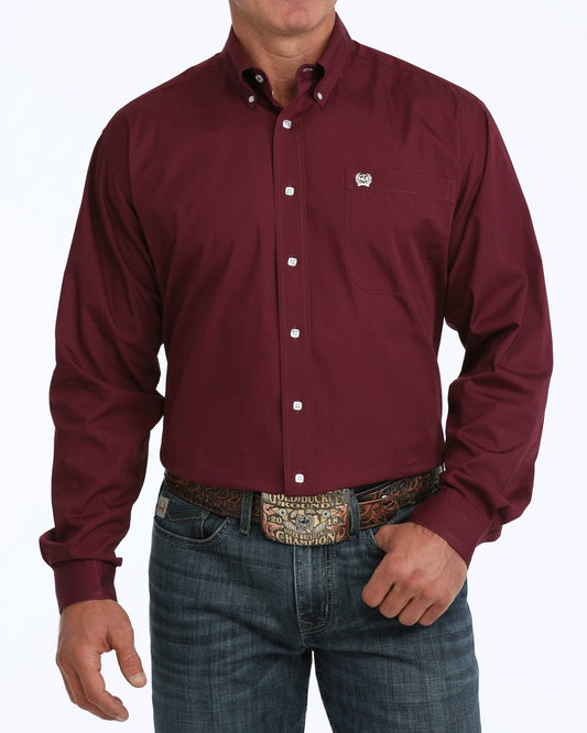 Cinch Solid Classic Fit Button-Down Western Shirt