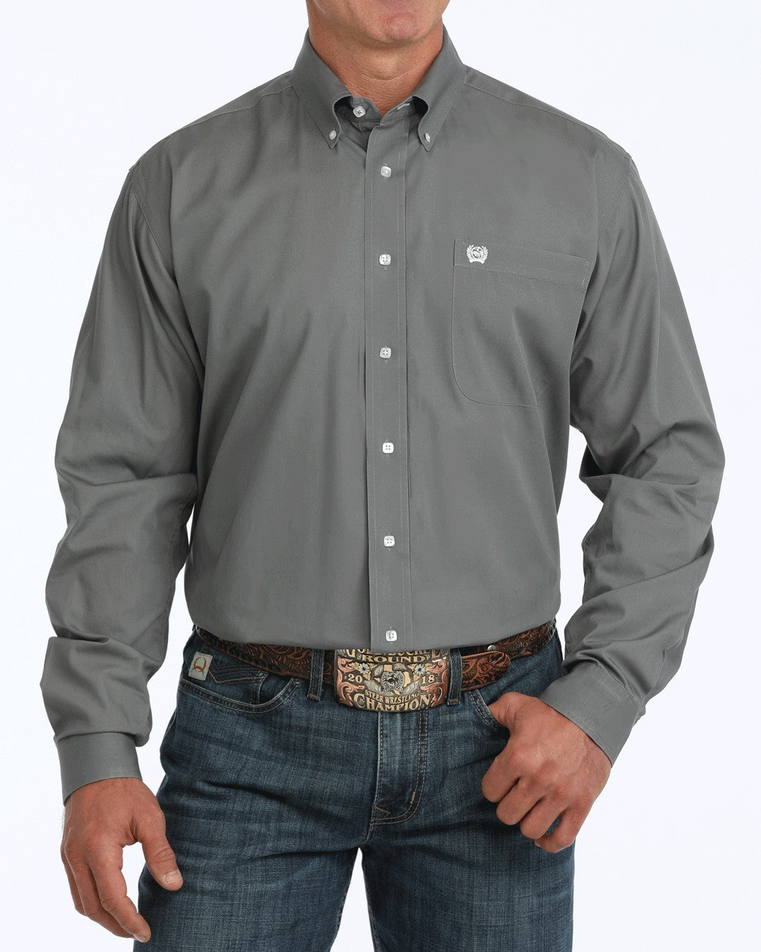 Cinch Solid Classic Fit Button-Down Western Shirt
