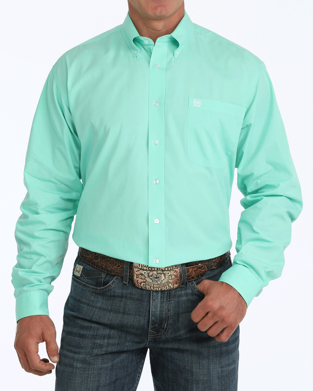 Cinch Solid Classic Fit Button-Down Western Shirt