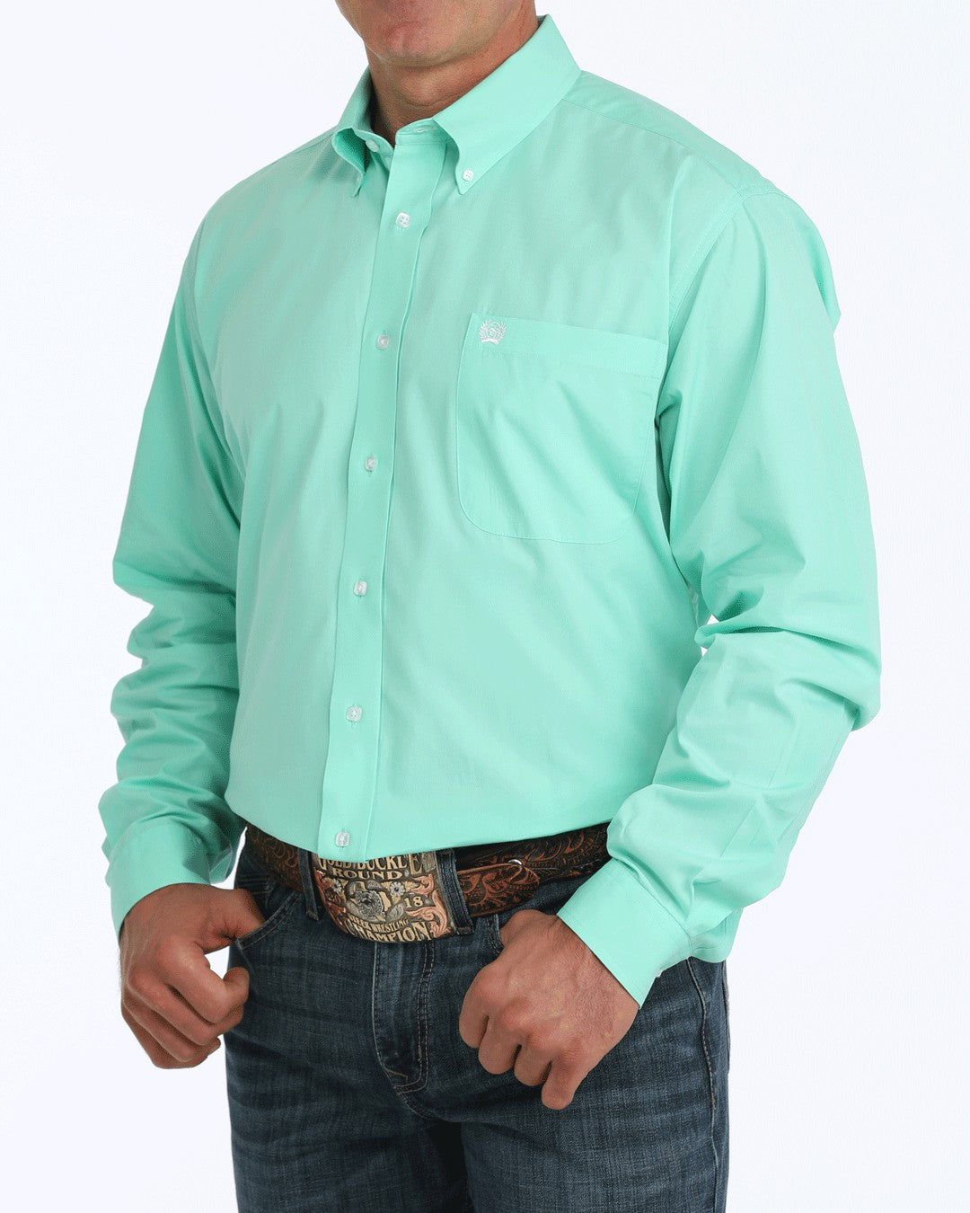Cinch Solid Classic Fit Button-Down Western Shirt