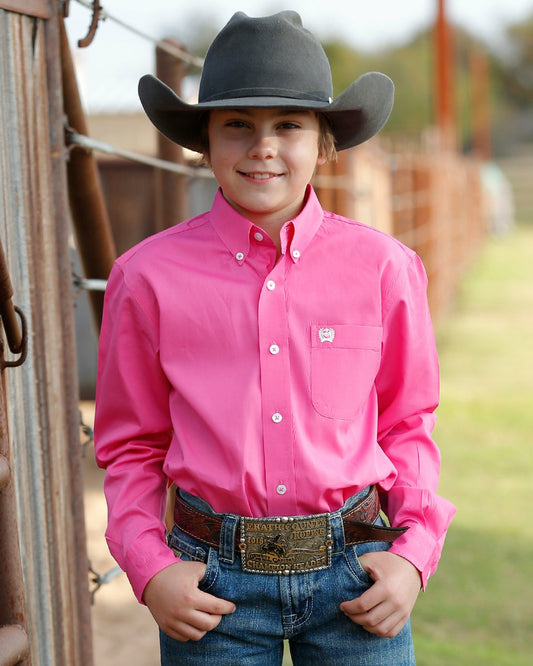 Cinch Boy's Solid Button-Down Western Shirt