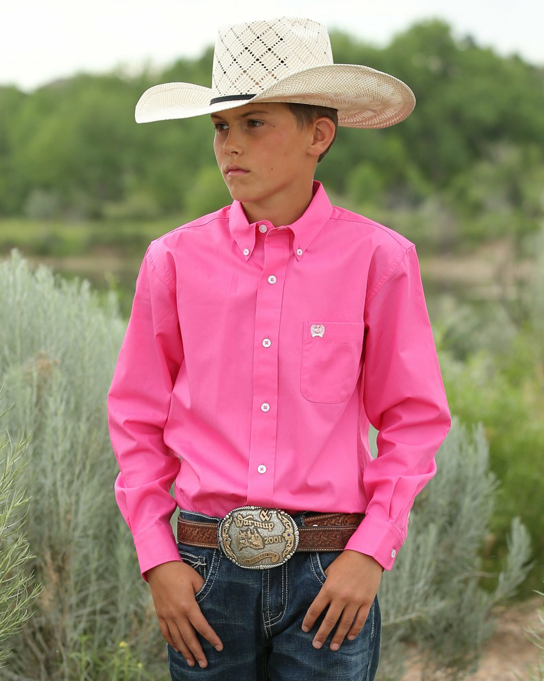 Cinch Boy's Solid Button-Down Western Shirt
