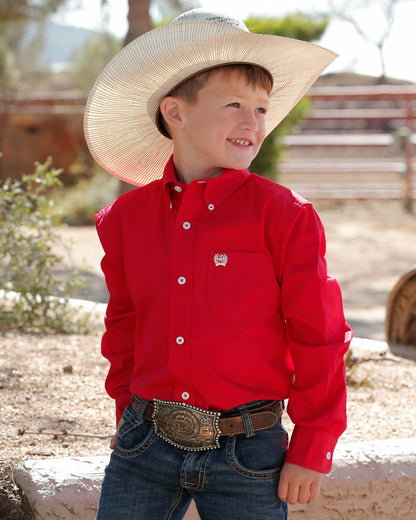 Cinch Boy's Solid Button-Down Western Shirt