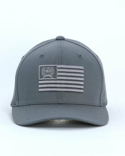 Cinch Fitted FlexFit Cap with USA Flag - Gray