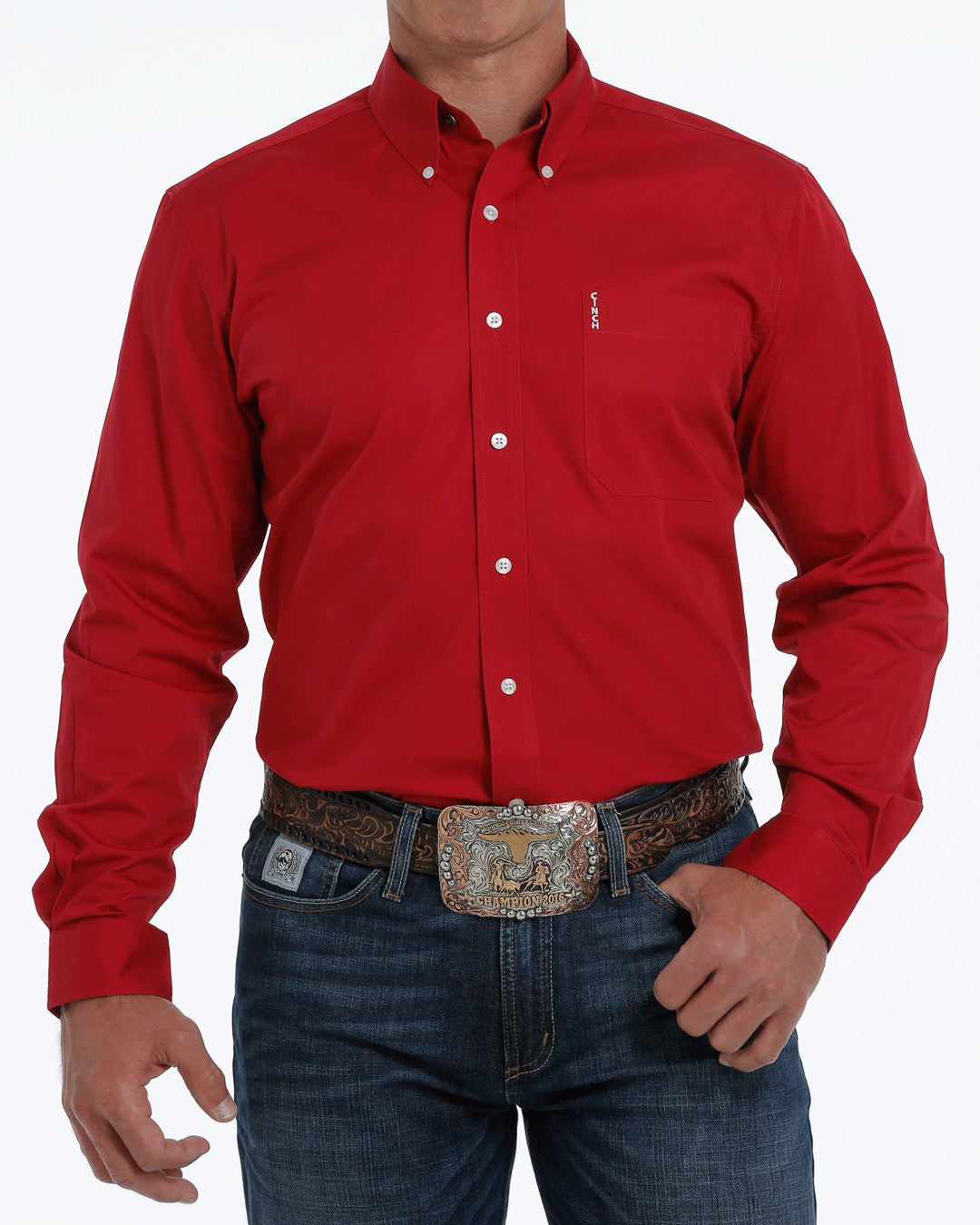Cinch Solid Modern Fit Button-Down Western Shirt