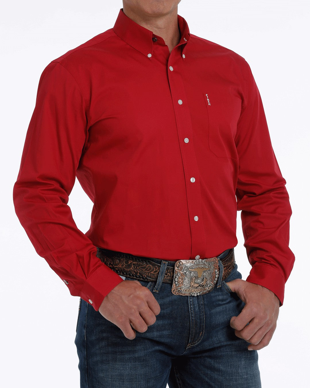 Cinch Solid Modern Fit Button-Down Western Shirt