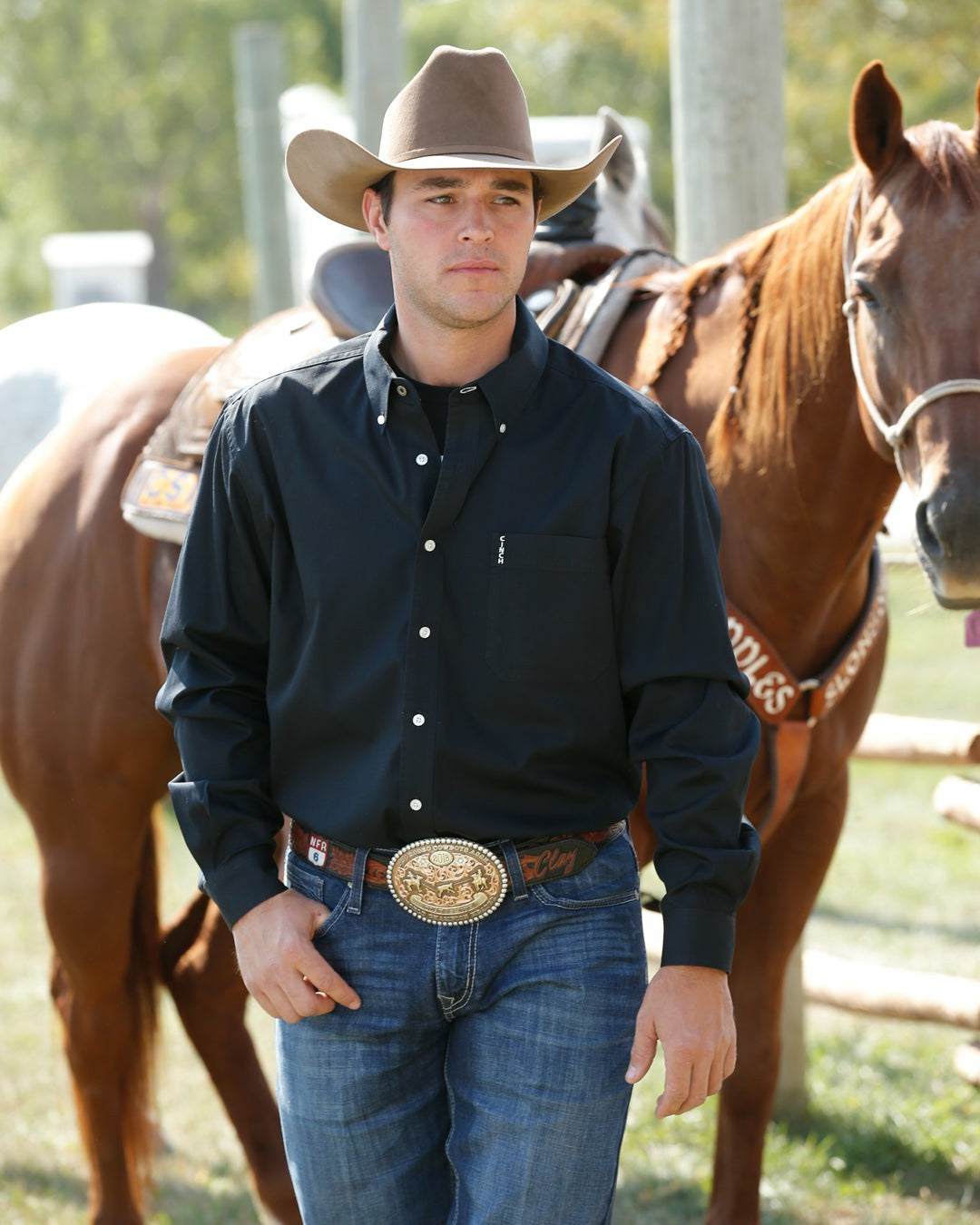 Cinch Solid Modern Fit Button-Down Western Shirt