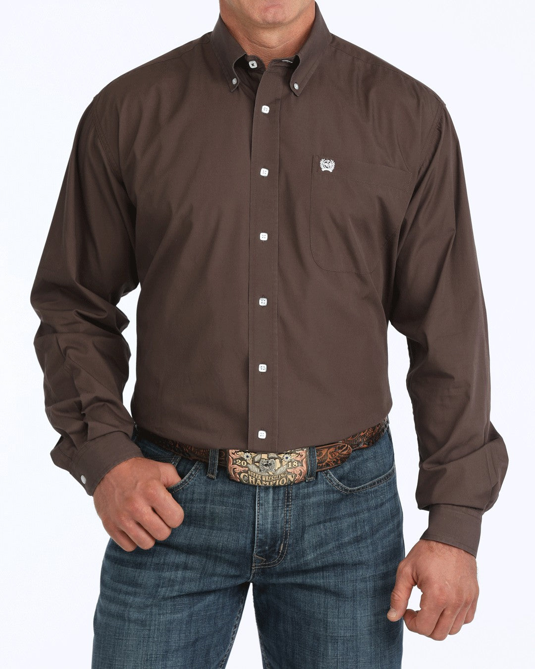Cinch Solid Classic Fit Button-Down Western Shirt
