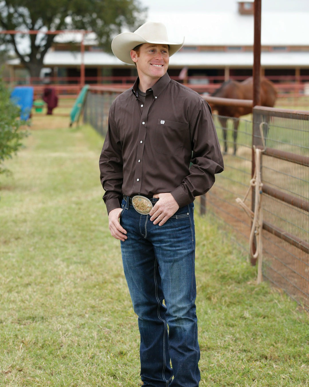 Cinch Solid Classic Fit Button-Down Western Shirt